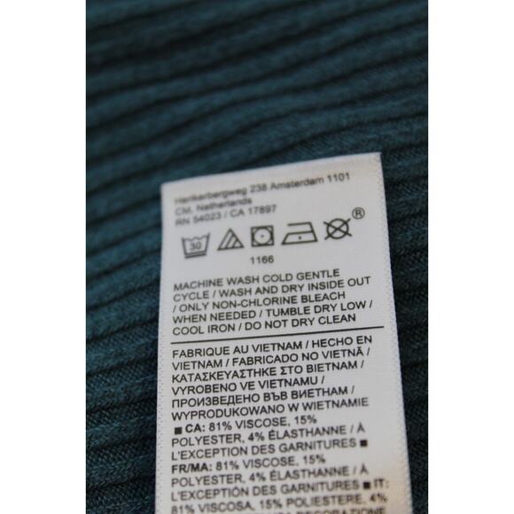 Athleta Harmony Pose Wrap Green Ribbed Hooded Open Cardigan Size: M Pockets LS - Picture 6 of 11